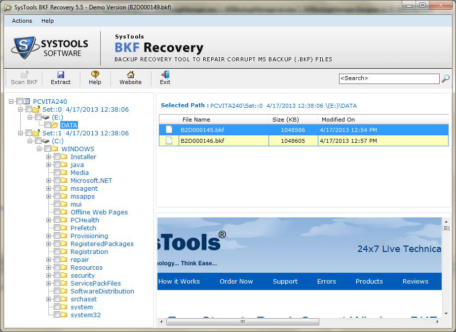 Quick Backup Exec Recover BKF File 5.6